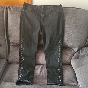 DG2 by Diane Gilman Black Skinny Jeans with Branded Waistband